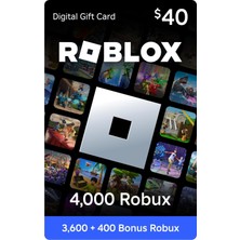 Roblox Gift Card 4000 Robux (Eur Eksiksiz Tam Yüklenir)