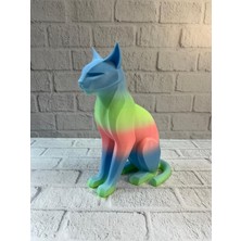 İlanib Ticaret Pastel Rainbow Kedi Figürü Masa ve Raf Üstü Ev Dekorasyonu