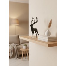 Egecen Geyik Figürü Gri Modern Salon ve Raf Dekoru - EC001Z-56F0C0