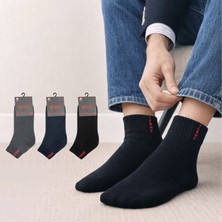 Kral Socks Termal Kışlık Kalın Havlu Erkek Patik Dikişsiz (3 Çift) Kısa Penye Havlu Çorap