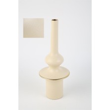 Vitale Krem Seramik Uzun Vazo 13*13*33 cm AK.LA0066