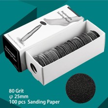 Ellea Nail Medium Zımpara Pododisk Yedek 25 mm 100 Adet 80 Grit Siyah Renk
