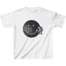 Velmora Fashion Unisex Çocuk Baskılı T-Shirt - Beyaz