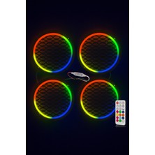 Onerous 20CM Rgb Hoparlör Kapağı 4'lü Set - LED Animasyonlu Neon Pixel Midrange Kapağı