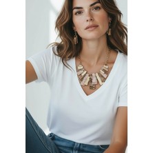 Alya's Aksesuar 18K Altın Kaplama Şık Geometrik Takı Seti