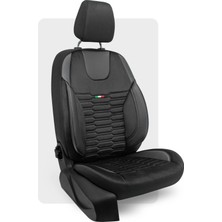 Otexo Bellucci Soft Taytüyü Airbag Uyumlu Ortopedik Destekli Universal Oto Koltuk Kılıfı Siyah-Siyah Ip