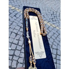 Altınsoy Tesbih Rosary Gold Kişiye Özel Isimli Altın Parçacıklı Tesbih 925 Ayar Gümüş Tasarımlı Özel Kutulu