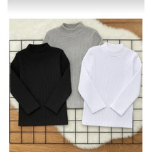 Uğur Bebe Unisex Çocuk 3ADET Gri Siyah Beyaz Fitilli Yumuşacık Yarım Balıkçı Bady Badi