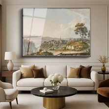 GülsenArt Johann Jakob Meyer Kırsal Köy Peyzaj Manzarası Temperli Cam Tablo Duvar Tablosu Dekoratif Tablo