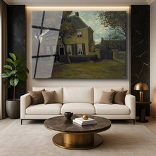 GülsenArt Vincent Van Gogh Nuenen Papaz Evi Dini Mimari Temperli Cam Tablo Duvar Tablosu Dekoratif Tablo
