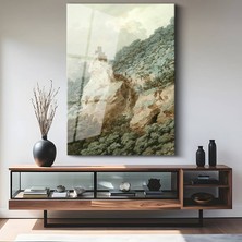 GülsenArt J.m.w. Turner Tepe Üstü Kale Kalıntıları Temperli Cam Tablo Duvar Tablosu Dekoratif Tablo