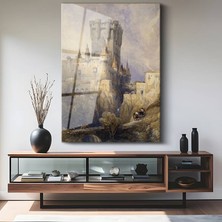 GülsenArt J.m.w. Turner Segovia Tarihi Kalesi Temperli Cam Tablo Duvar Tablosu Dekoratif Tablo