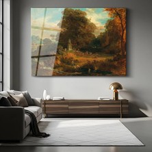 GülsenArt Thomas Gainsborough Sonbahar Doğa Manzarası Temperli Cam Tablo Duvar Tablosu Dekoratif Tablo