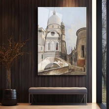GülsenArt Canaletto Venedik Tarihi Kilisesi Temperli Cam Tablo Duvar Tablosu Dekoratif Tablo