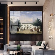 GülsenArt Jean-Léon Gérôme Sömürge Evi Mimari Resmi Temperli Cam Tablo Duvar Tablosu Dekoratif Tablo