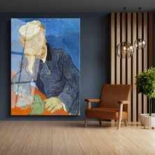 GülsenArt Vincent Van Gogh Dr. Paul Gachet Doktor Portresi Temperli Cam Tablo Duvar Tablosu Dekoratif Tablo