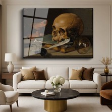 GülsenArt Pieter Claesz Vanitas Still Life Natürmort Sanatı Temperli Cam Tablo Duvar Tablosu Dekoratif Tablo