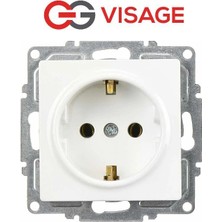Eco Lounge Visage Beyaz Topraklı Priz Çerçevesiz - Priz ve Anahtar Için Uyumlu Çerçeve