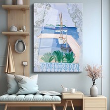 GülsenArt Henri Matisse Akdeniz Liman Manzarası Temperli Cam Tablo Duvar Tablosu Dekoratif Tablo