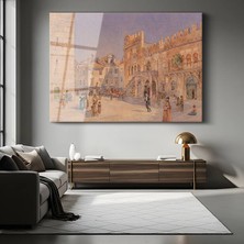 GülsenArt Antonietta Brandeis Venedik Meydanı Mimari Resmi Temperli Cam Tablo Duvar Tablosu Dekoratif Tablo