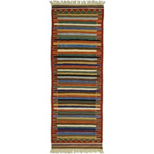 Kilim Co. Yünden El Dokuma Çizgili Uşak Kilim Yolluk 60X174 cm (1 M²)