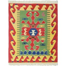 Kilim Co. Yünden El Dokuma Uşak Kök Ince Kilim 90X112 cm (11 M²)