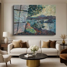 GülsenArt Henri Martin Sahil Deniz Manzarası Temperli Cam Tablo Duvar Tablosu Dekoratif Tablo