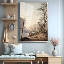 GülsenArt Claude Lorrain Pastoral Kırsal Manzara Temperli Cam Tablo Duvar Tablosu Dekoratif Tablo