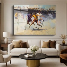 GülsenArt Pino Daeni Futbol Maçı Spor Resmi Temperli Cam Tablo Duvar Tablosu Dekoratif Tablo