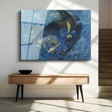 GülsenArt Edward Burne-Jones Gece Meleği Sanat Figürü Temperli Cam Tablo Duvar Tablosu Dekoratif Tablo