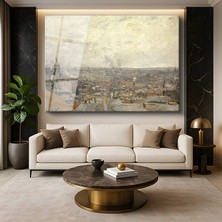 GülsenArt Vincent Van Gogh Paris Şehir Manzarası Temperli Cam Tablo Duvar Tablosu Dekoratif Tablo