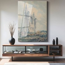 GülsenArt J.m.w. Turner St. Andrews Katedral Kalıntıları Temperli Cam Tablo Duvar Tablosu Dekoratif Tablo