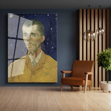 GülsenArt Vincent Van Gogh Eugène Boch Erkek Portresi Temperli Cam Tablo Duvar Tablosu Dekoratif Tablo