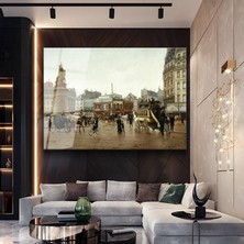 GülsenArt Luigi Loir Paris Meydanı Şehir Resmi Temperli Cam Tablo Duvar Tablosu Dekoratif Tablo