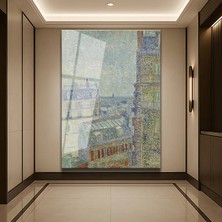 GülsenArt Vincent Van Gogh Paris Şehir Manzarası Temperli Cam Tablo Duvar Tablosu Dekoratif Tablo