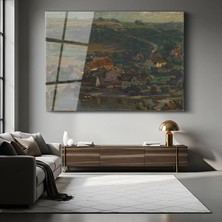 GülsenArt Theodore Rousseau Kırsal Köy Doğa Manzarası Temperli Cam Tablo Duvar Tablosu Dekoratif Tablo