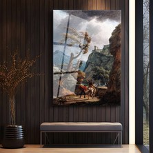 GülsenArt Joseph Mallord William Turner Fırtınalı Hava Manzarası Temperli Cam Tablo Duvar Tablosu Dekoratif Tablo