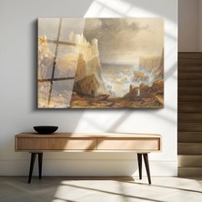 GülsenArt J.m.w. Turner Deniz Kıyısı Kale Manzarası Temperli Cam Tablo Duvar Tablosu Dekoratif Tablo