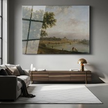 GülsenArt Richard Parkes Bonington Seine Nehri Peyzaj Manzarası Temperli Cam Tablo Duvar Tablosu Dekoratif Tablo
