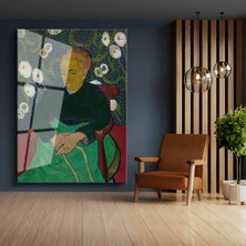 GülsenArt Vincent Van Gogh Madam Roulin Kadın Portresi Temperli Cam Tablo Duvar Tablosu Dekoratif Tablo