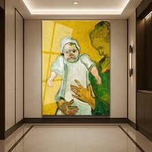 GülsenArt Vincent Van Gogh Marcelle Roulin Madam Augustine Roulin Temperli Cam Tablo Duvar Tablosu Dekoratif Tablo