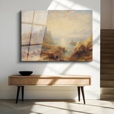 GülsenArt J.m.w. Turner Conway Tarihi Kalesi Temperli Cam Tablo Duvar Tablosu Dekoratif Tablo