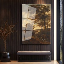 GülsenArt Jan Van Goyen Sakin Nehir Manzarası Temperli Cam Tablo Duvar Tablosu Dekoratif Tablo