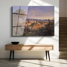 GülsenArt Edward Lear Roma Tarihi Şehir Manzarası Temperli Cam Tablo Duvar Tablosu Dekoratif Tablo