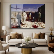 GülsenArt Michael Borremans Çöl Incelemesi Çağdaş Sanat Resmi Temperli Cam Tablo Duvar Tablosu Dekoratif Tablo