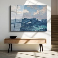 GülsenArt Henry Ossawa Tanner Sakin Deniz Manzarası Temperli Cam Tablo Duvar Tablosu Dekoratif Tablo