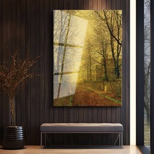 GülsenArt John Atkinson Grimshaw Sonbahar Akşam Işığı Temperli Cam Tablo Duvar Tablosu Dekoratif Tablo