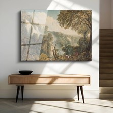 GülsenArt William Turner Tivoli Şelalesi Doğa Manzarası Temperli Cam Tablo Duvar Tablosu Dekoratif Tablo