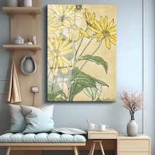 GülsenArt Hannah B. Overbeek Sarı Papatya Çiçekleri Temperli Cam Tablo Duvar Tablosu Dekoratif Tablo