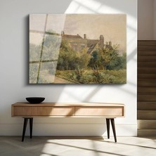 GülsenArt John Constable Ingiliz Kır Evi Kırsal Temperli Cam Tablo Duvar Tablosu Dekoratif Tablo